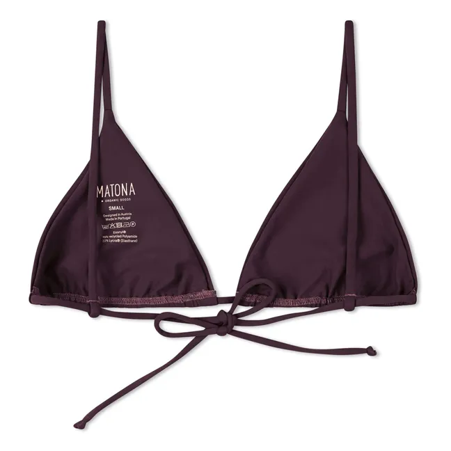Haut de Maillot Triangle Fibres Recyclées | Aubergine