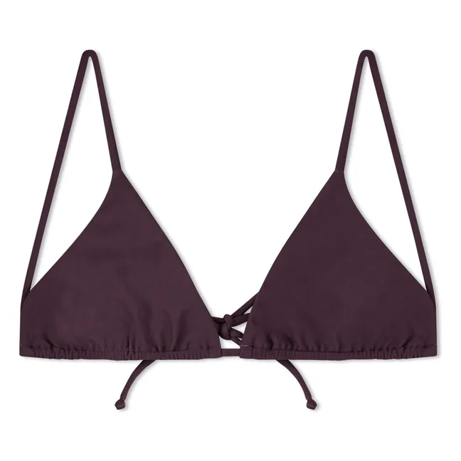Haut de Maillot Triangle Fibres Recyclées | Aubergine