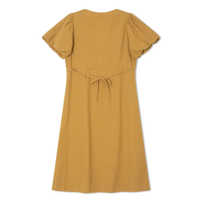 Mi-Long Organic Cotton Dress | Mustard