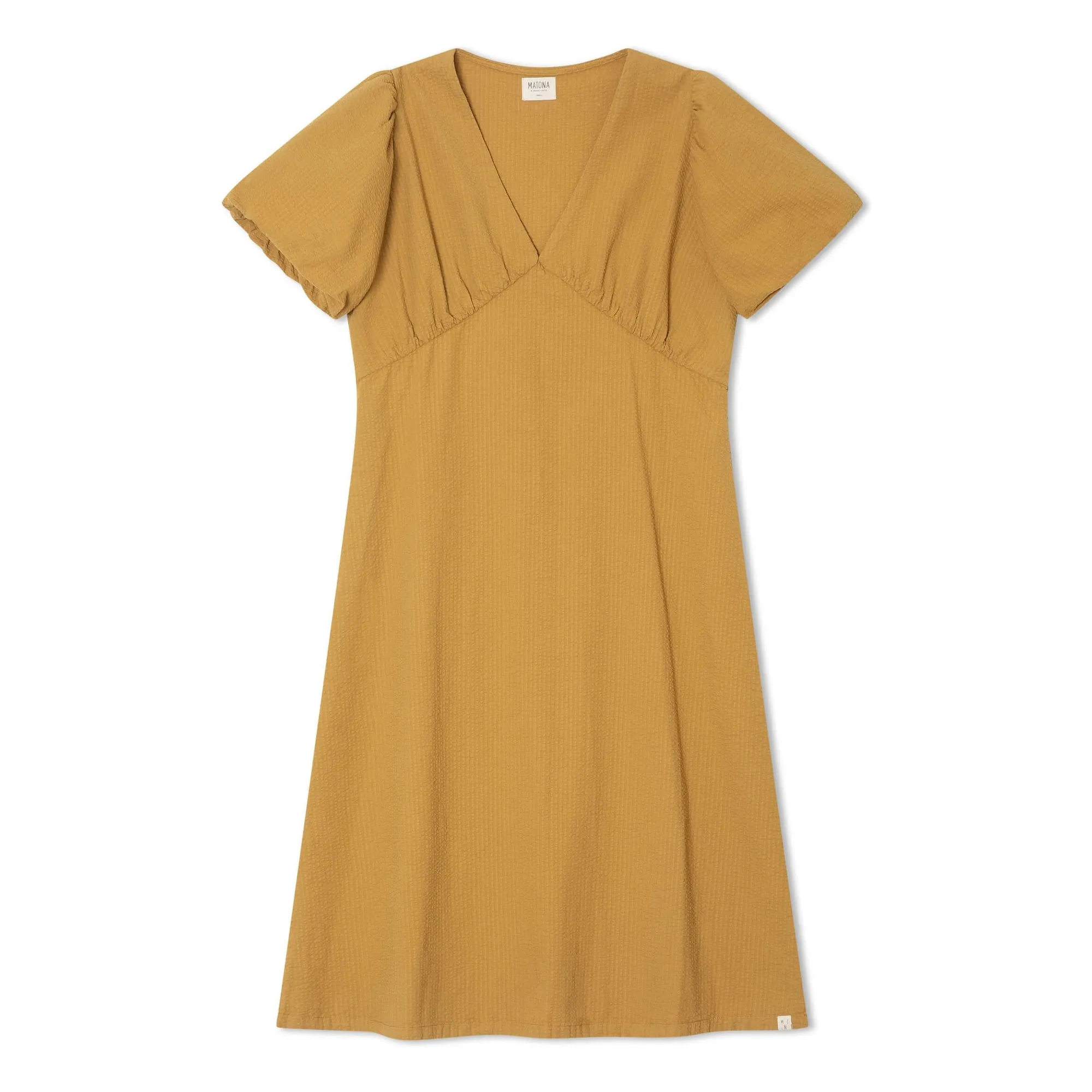 Robe Mi-Longue Coton Bio | Jaune moutarde- Image produit n°0