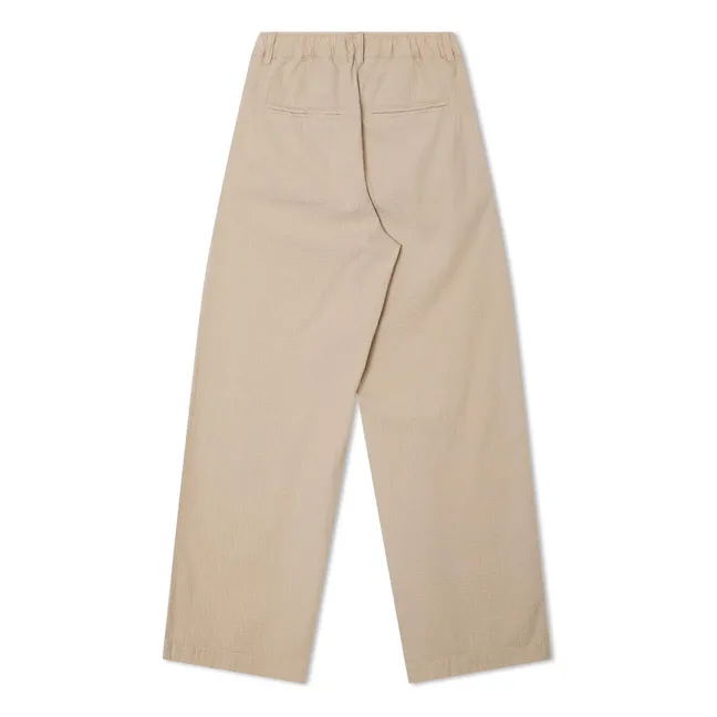 Pantaloni plissettati in cotone biologico | Sabbia