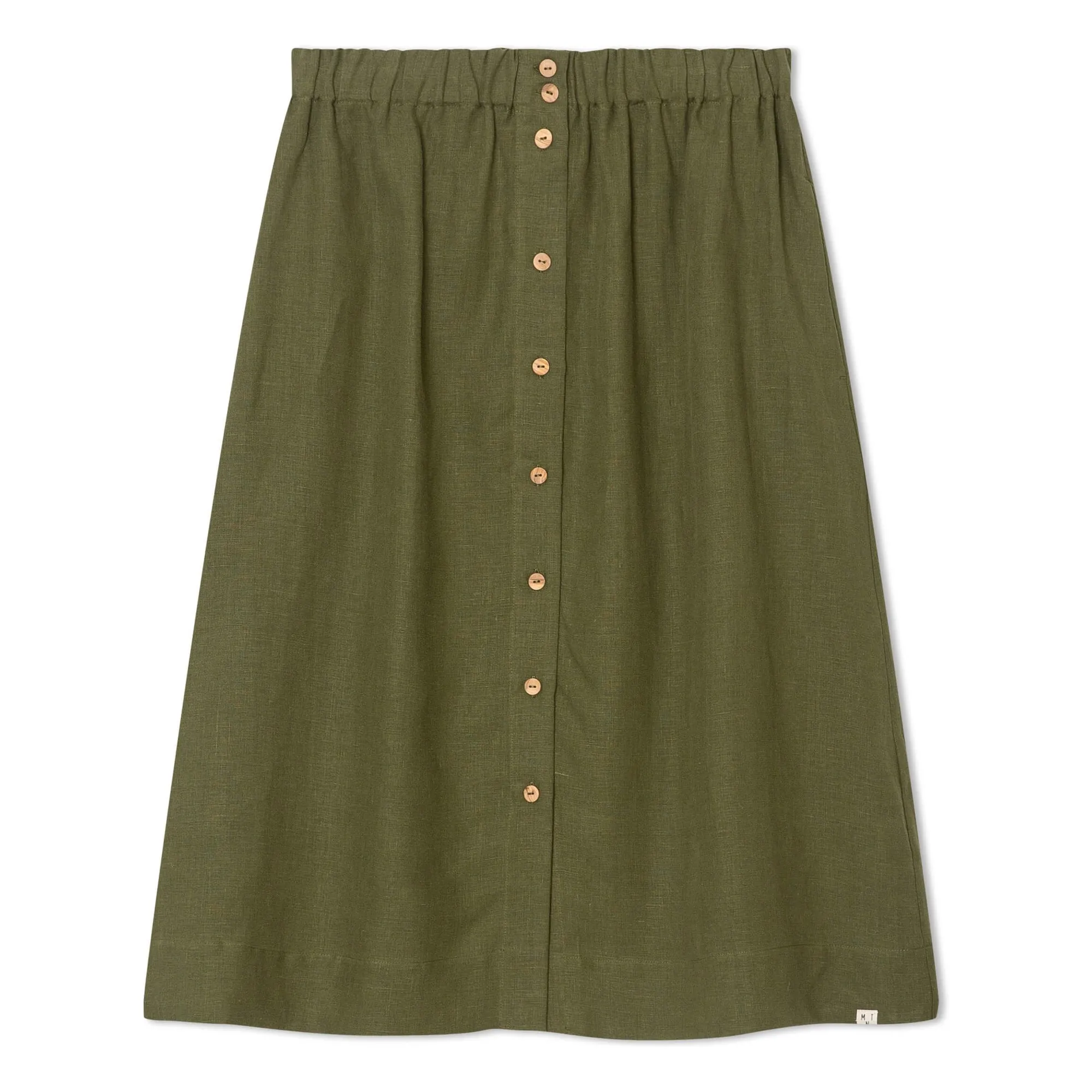 Gonna di media lunghezza Lino | Olive- Immagine del prodotto n°0