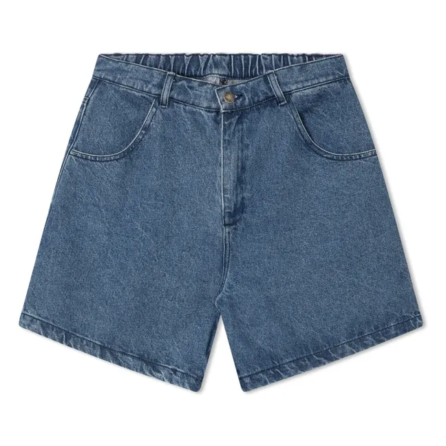 Short Denim Coton Bio | Bleu