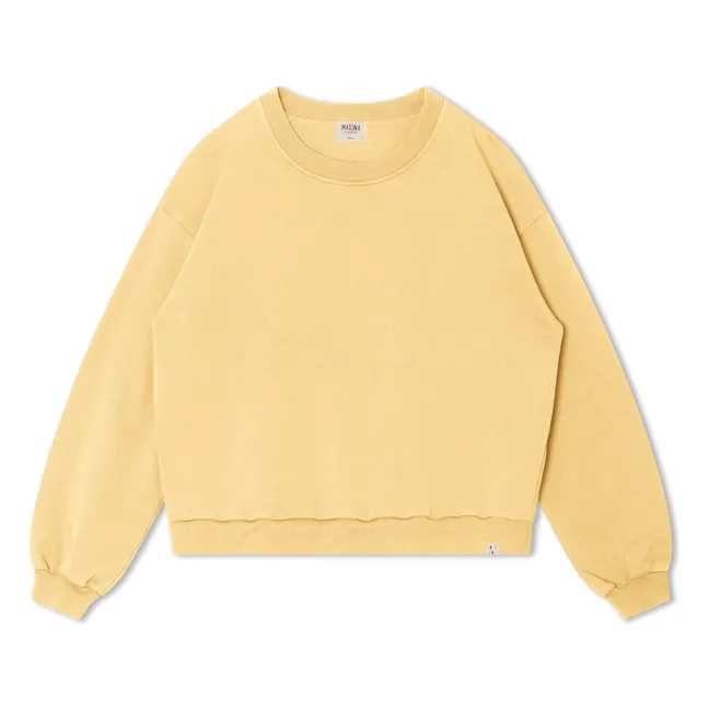 Organic cotton plain sweatshirt | Pale yellow