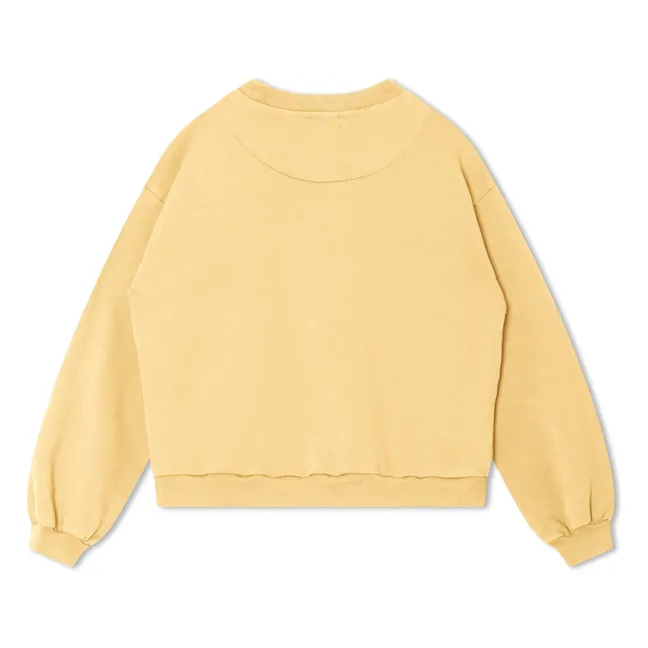 Sudadera lisa de algodón ecológico | Amarillo palo