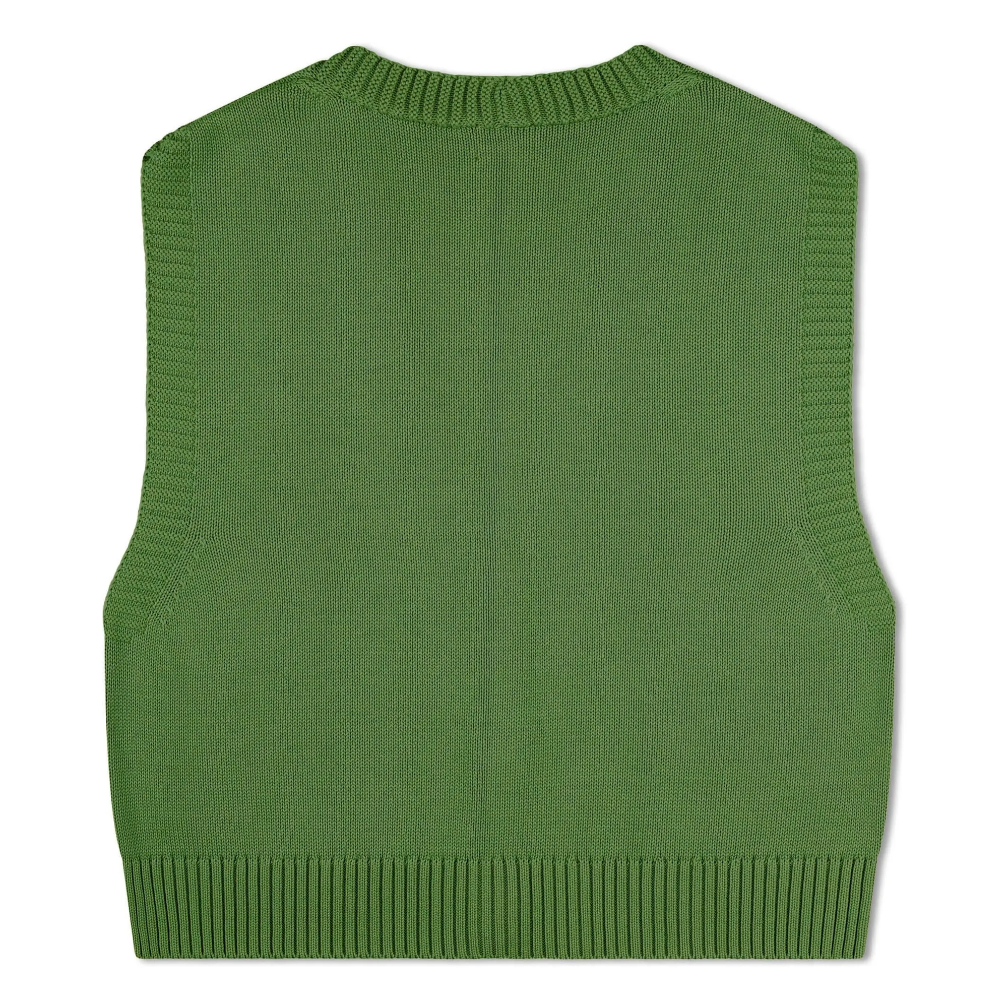 Gilet Sans Manches Boxy Coton Bio | Vert- Image produit n°1