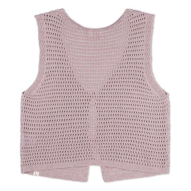 Gilet senza maniche in cotone biologico annodato | Lavanda