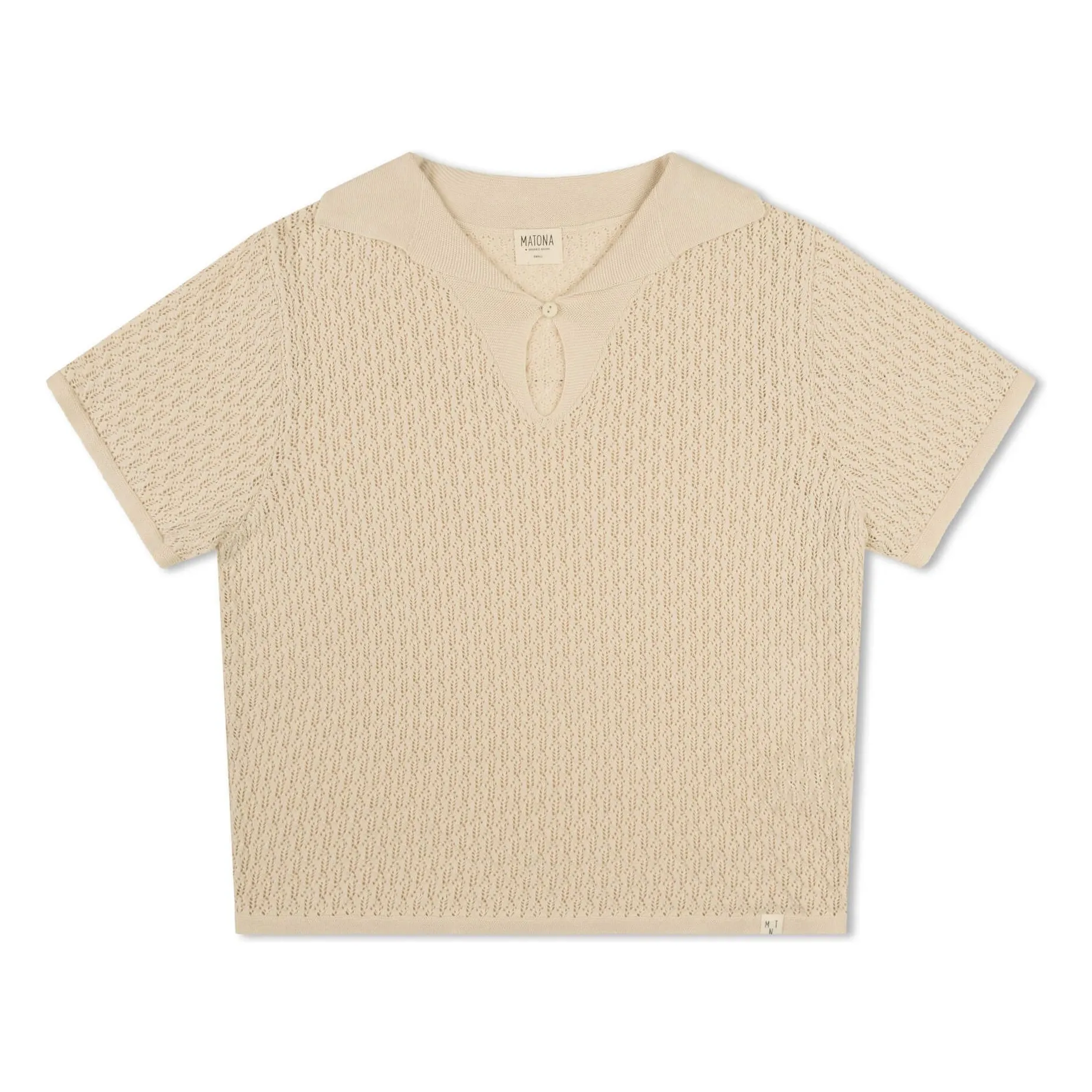 Polo Pointelle Coton Bio | Crème- Image produit n°0