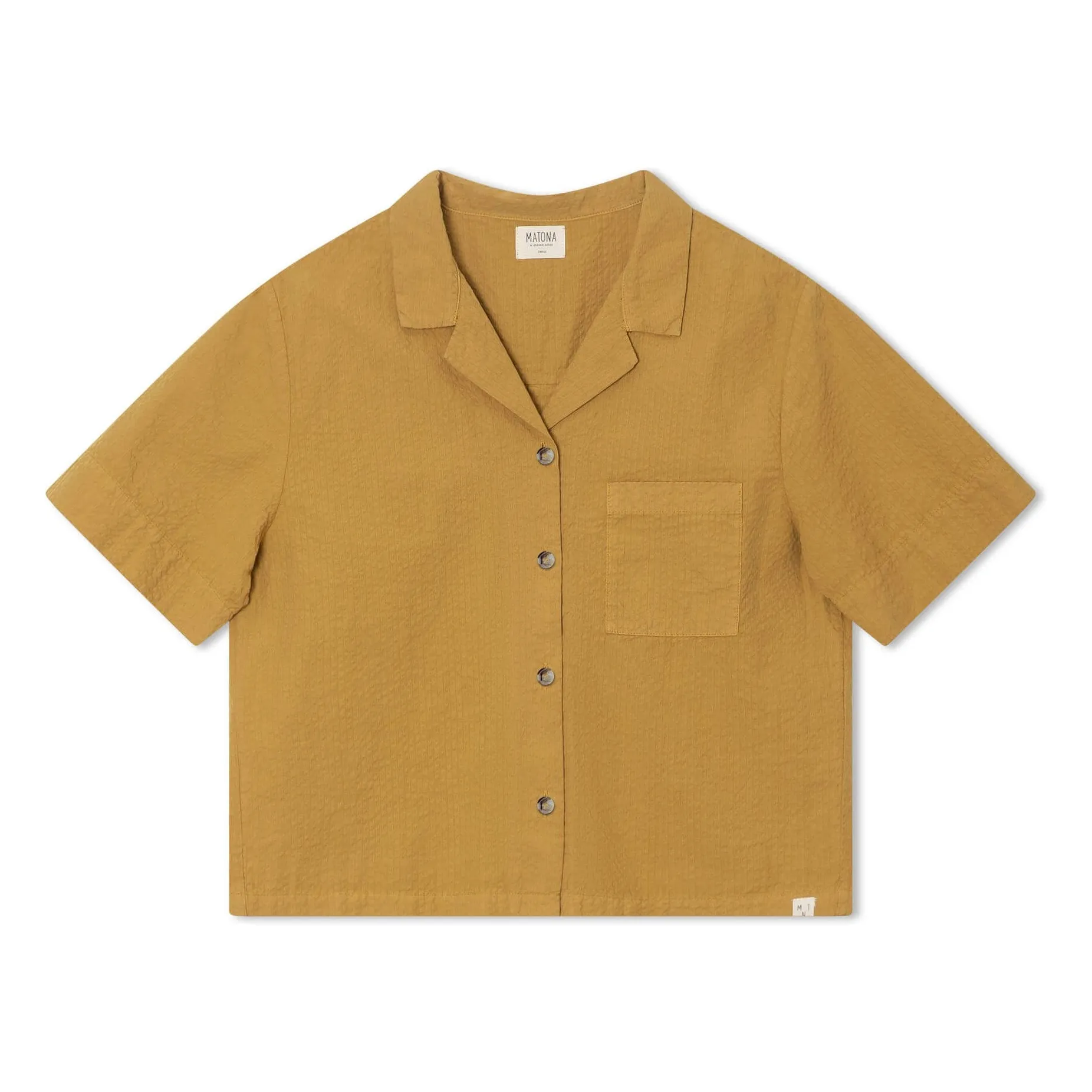 Matona Mustard Seersucker Organic Cotton Shirt