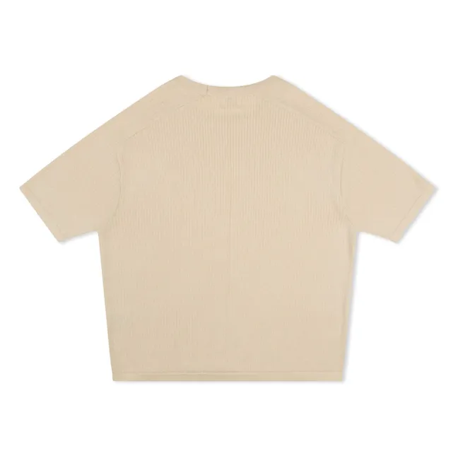 T-shirt Maille Fine Boxy Coton Bio | Crème