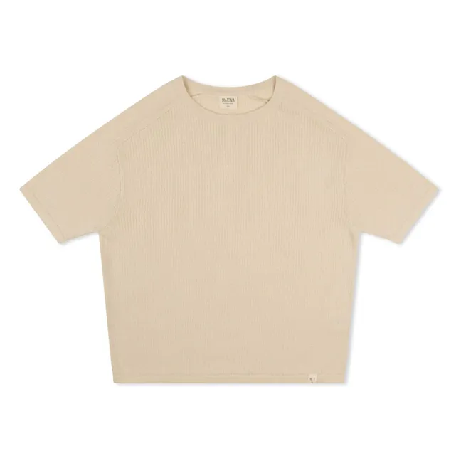 T-shirt Maille Fine Boxy Coton Bio | Crème