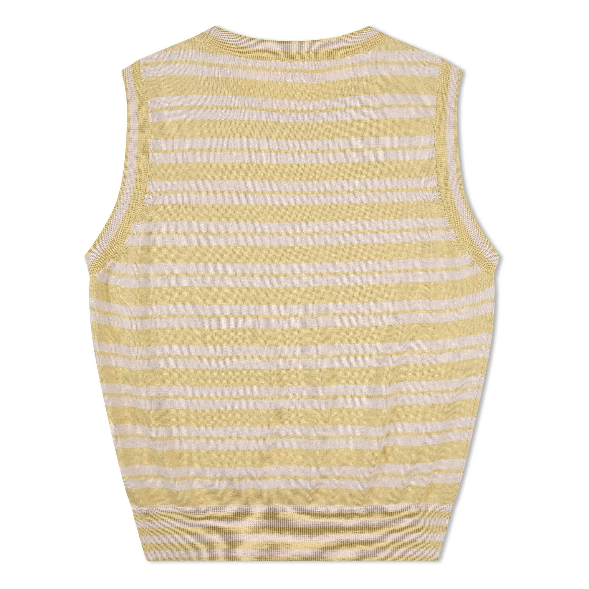 Débardeur Maille Fine Rayé Coton Bio | Jaune pâle- Image produit n°1