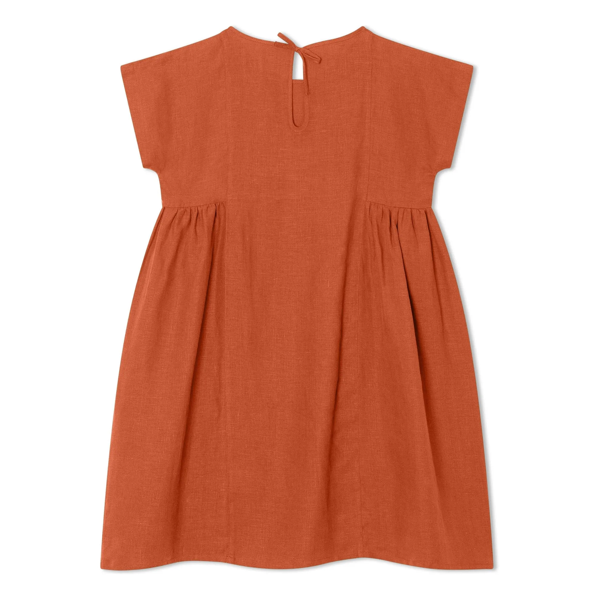 Robe Mi-Longue Boxy Lin | Vert foncé- Image produit n°1