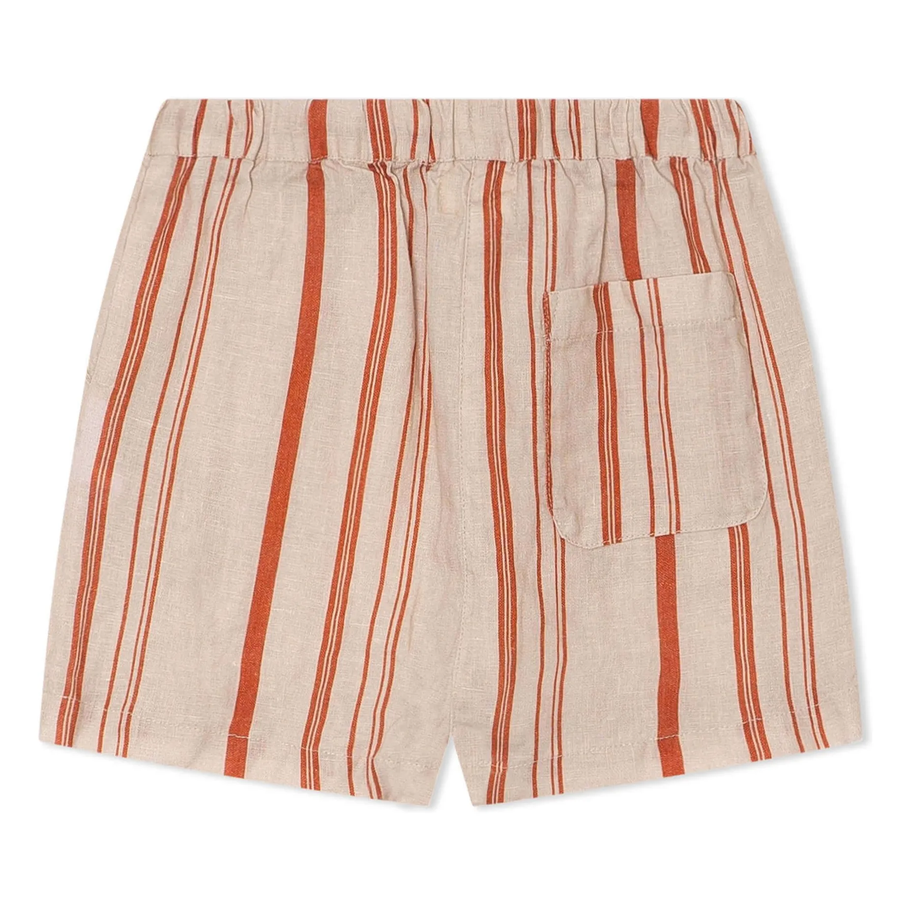 Short Classic Rayé Lin | Blanc cassé- Image produit n°3