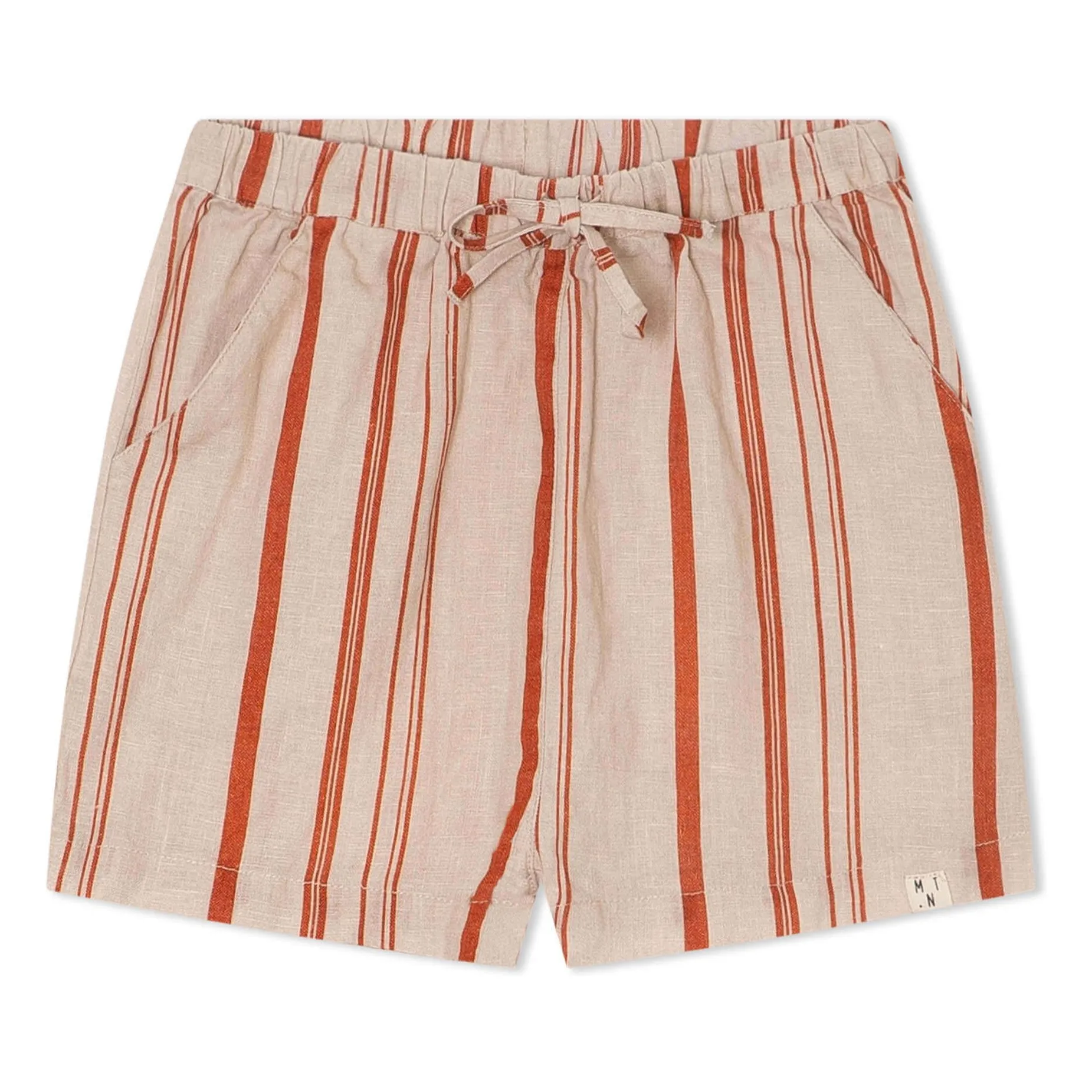 Matona Off White Classic Striped Linen Shorts