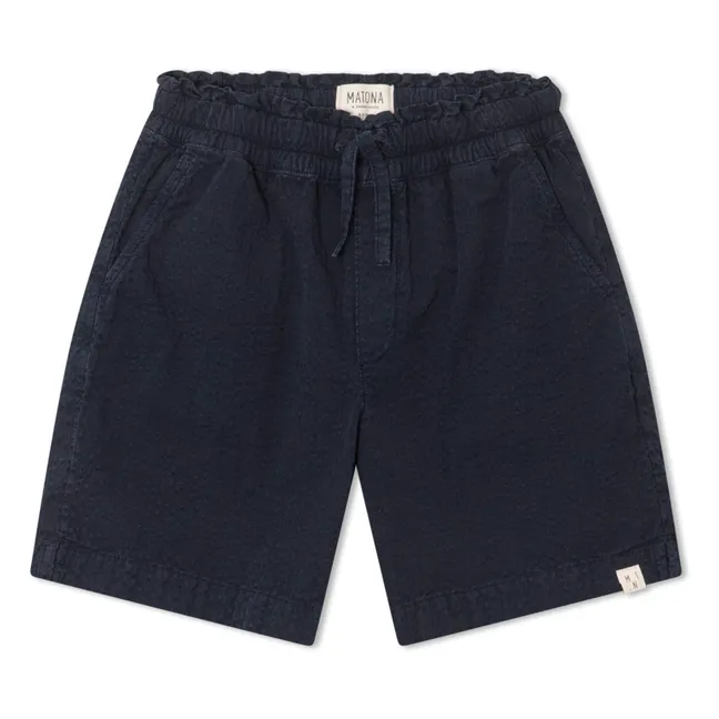 Organic Cotton Bermuda Shorts | Navy blue