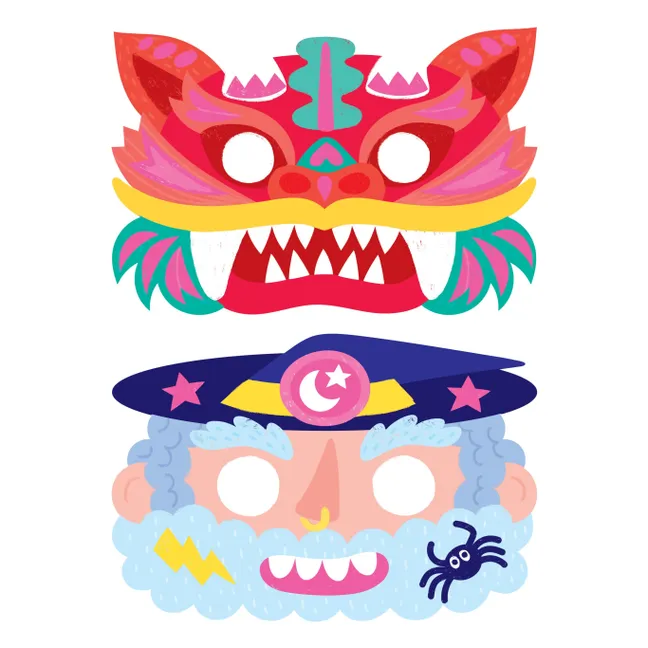 Kit de 6 masques à décorer Magic Mask