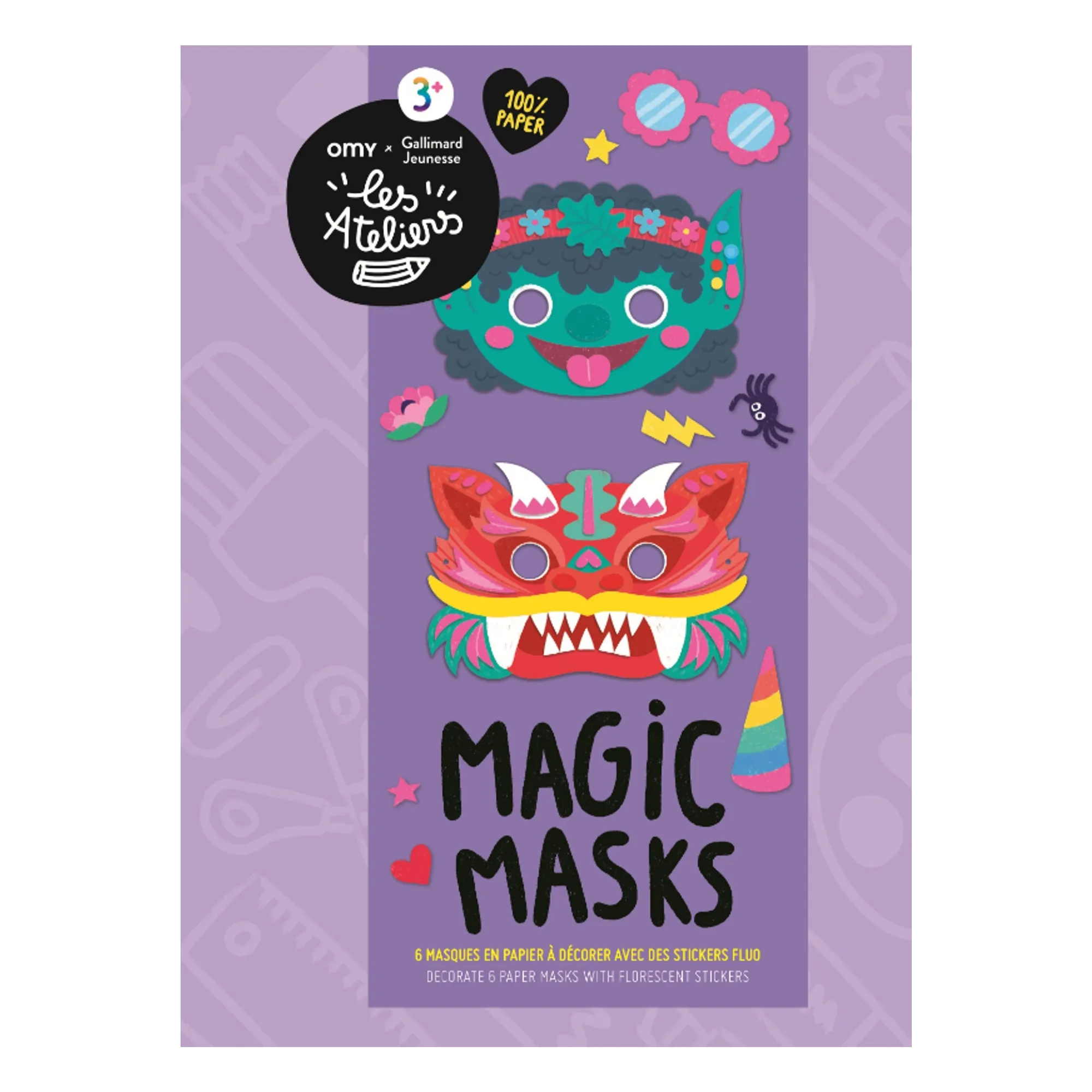 Omy X Gallimard Jeunesse Multicoloured Kit Of 6 Magic Mask Decorating Masks