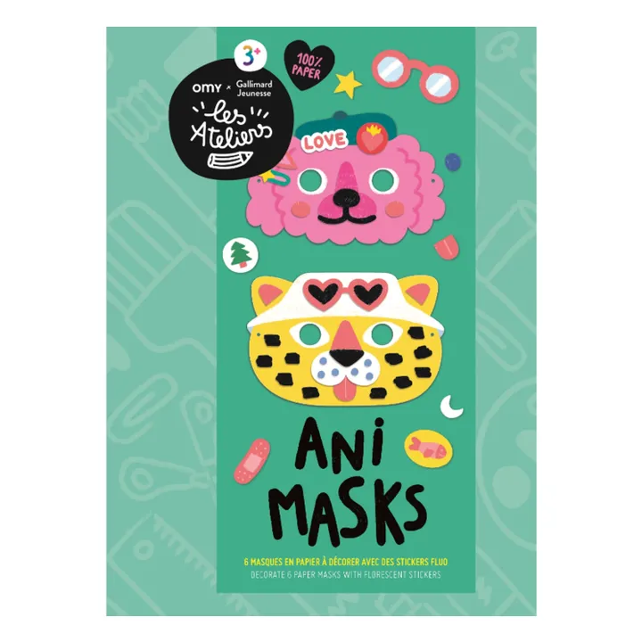 Kit de 6 masques à décorer Ani Mask- Image produit n°0