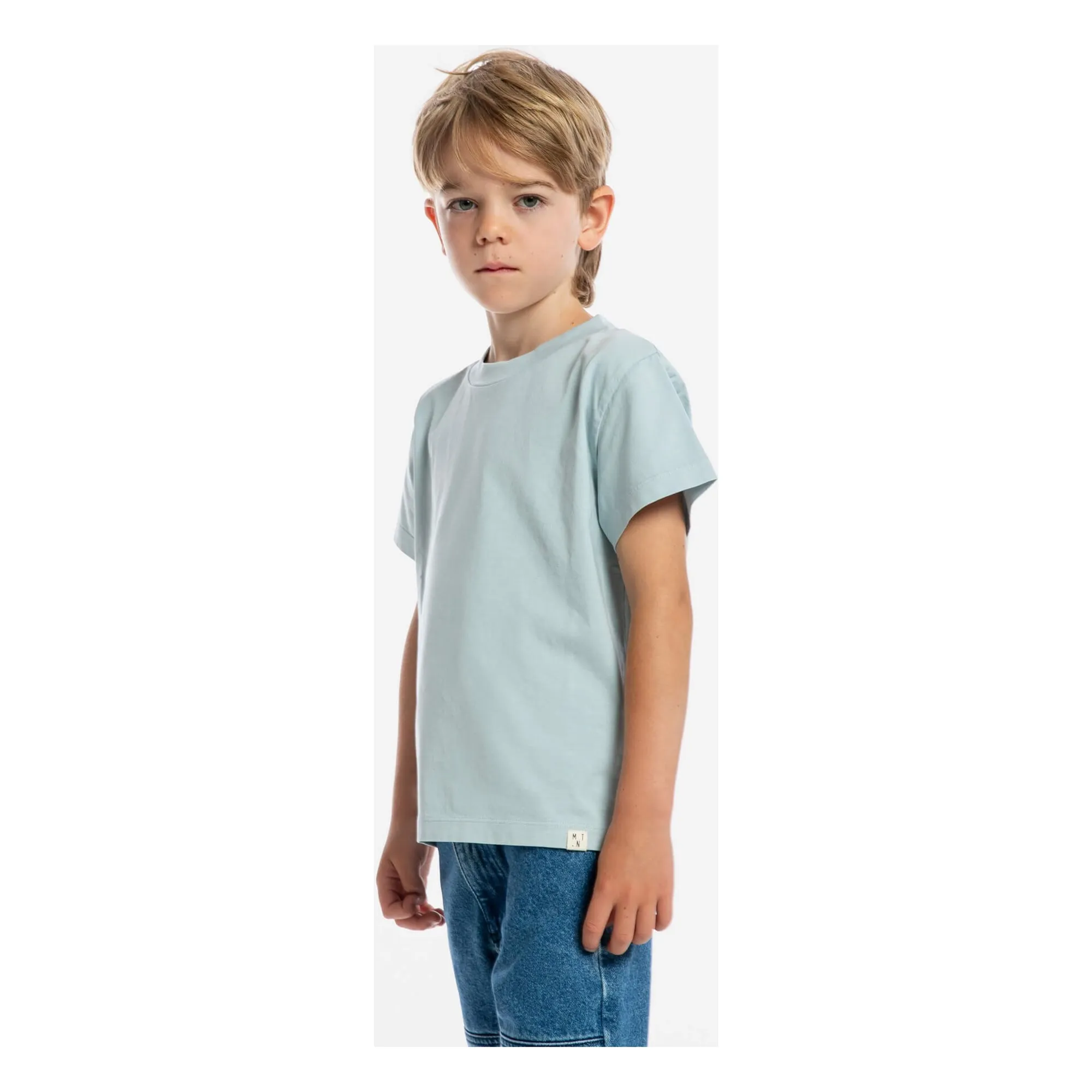 T-shirt Summer Uni Coton Bio | Bleu pâle- Image produit n°7