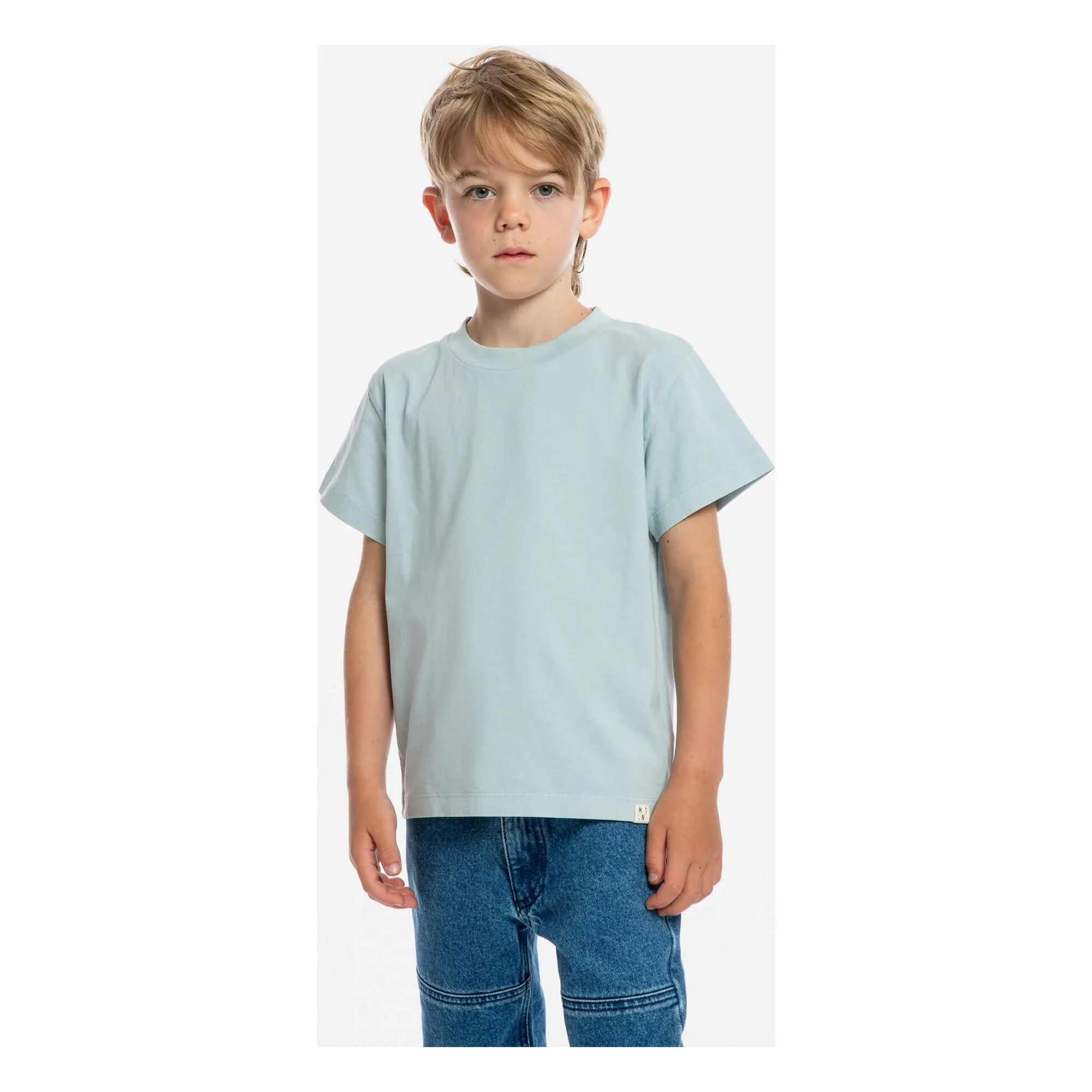 T-shirt Summer Uni Coton Bio | Bleu pâle- Image produit n°6
