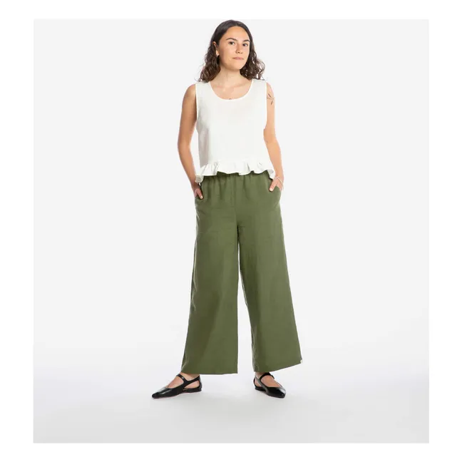 Pantalon Culotte Lin | Olive