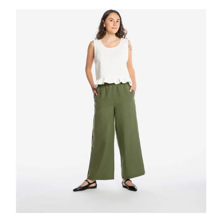 Linen pants | Olive- Product image n°2