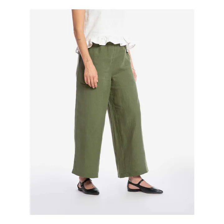Linen pants | Olive- Product image n°1