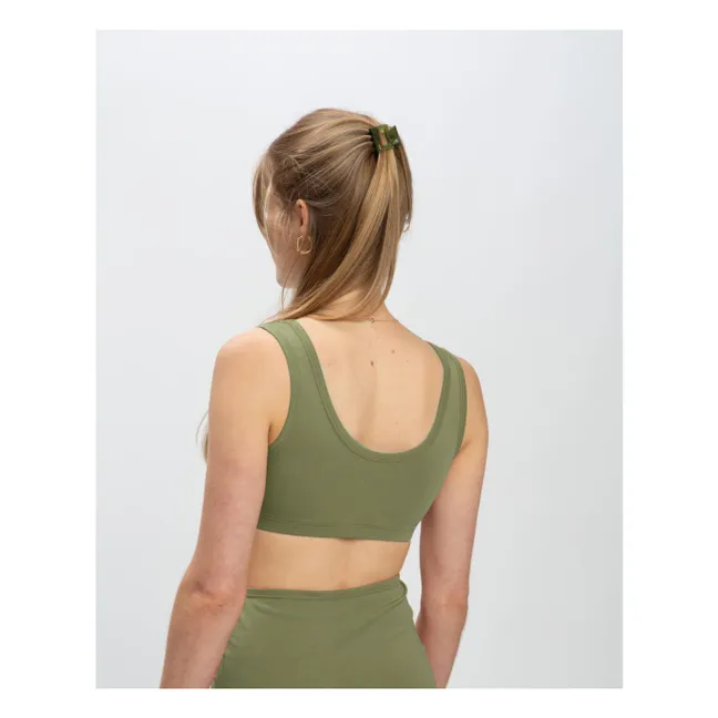 Sujetador liso de algodón orgánico | Olive