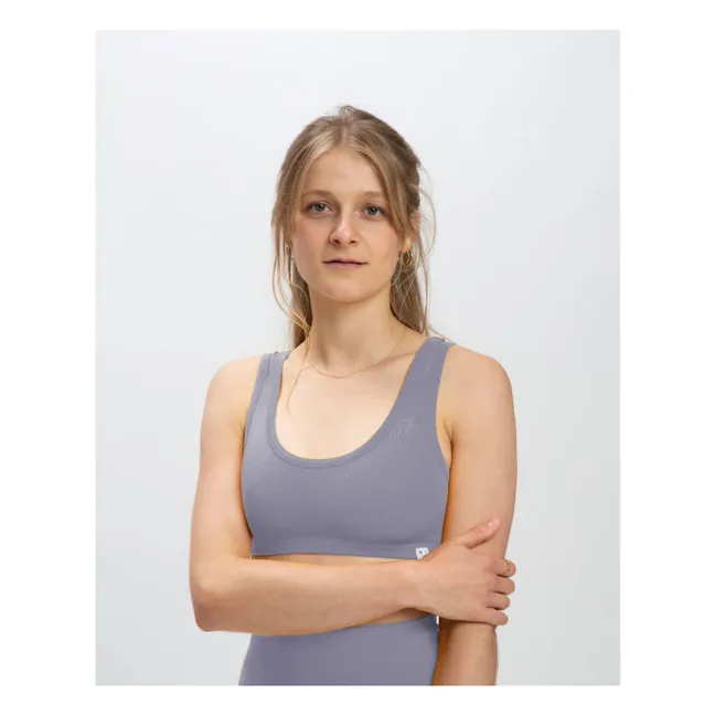 Plain organic cotton bra | Mauve