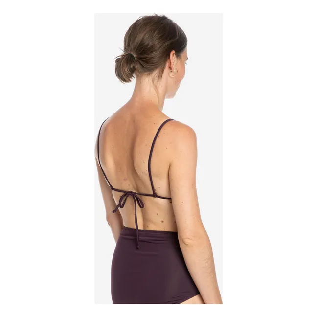 Haut de Maillot Triangle Fibres Recyclées | Aubergine