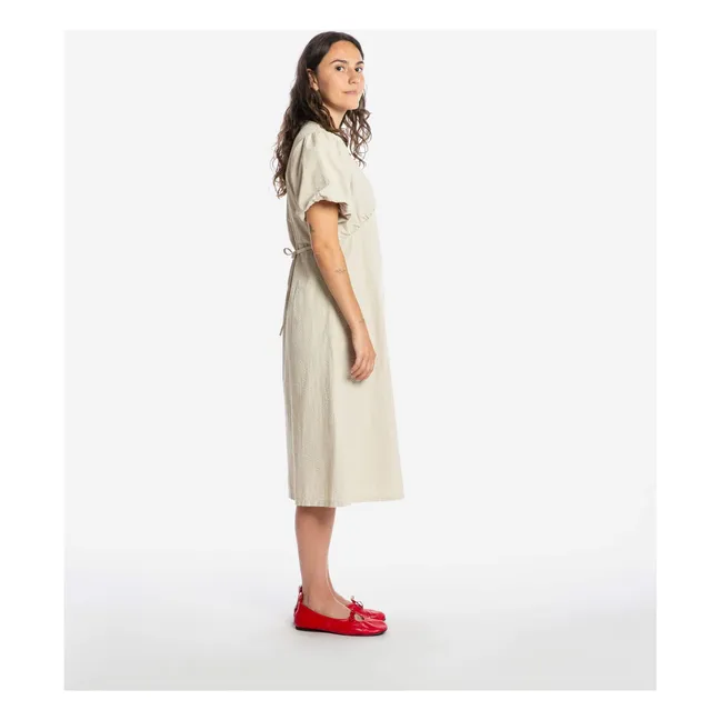 Mi-Long Organic Cotton Dress | Sand