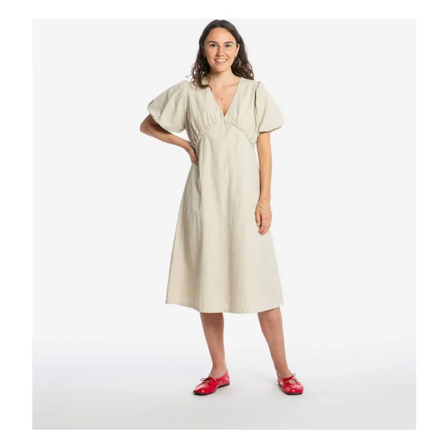 Vestido largo de algodón ecológico | Arena