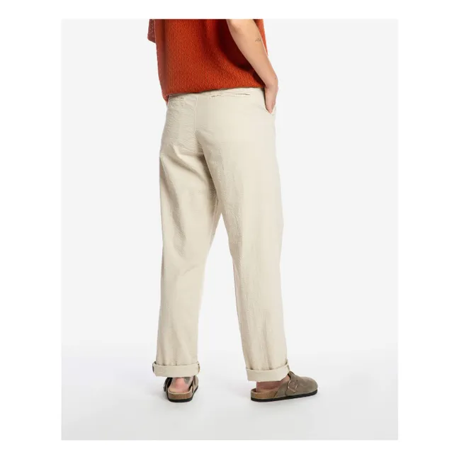 Organic Cotton Pleated Trousers | Sand