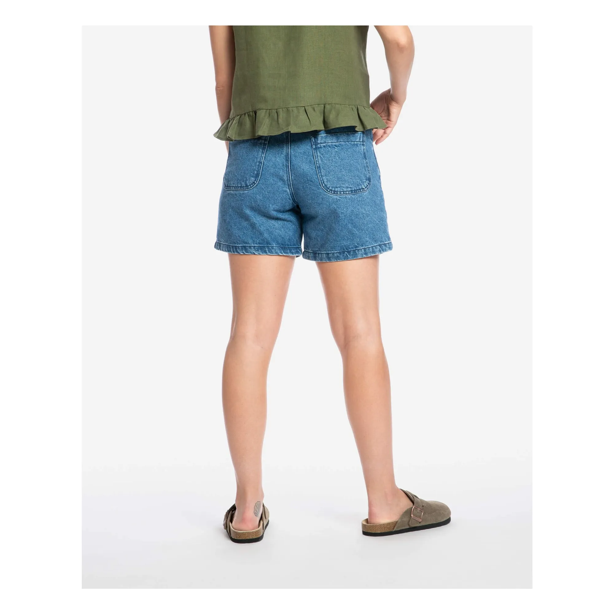 Short Denim Coton Bio | Bleu- Image produit n°5