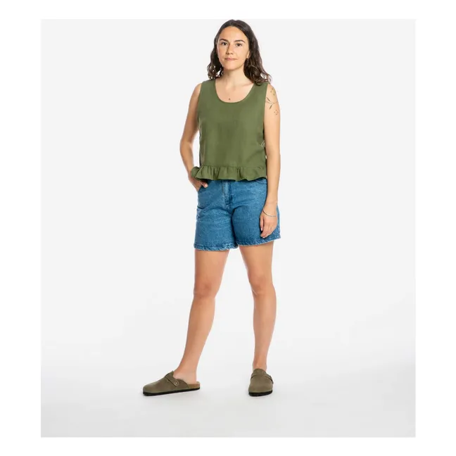 Short Denim Coton Bio | Bleu
