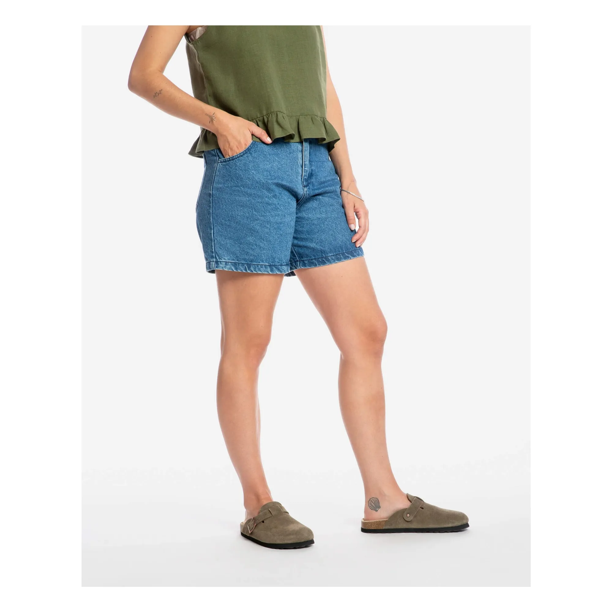 Short Denim Coton Bio | Bleu- Image produit n°4