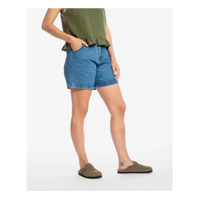 Short Denim Coton Bio | Bleu
