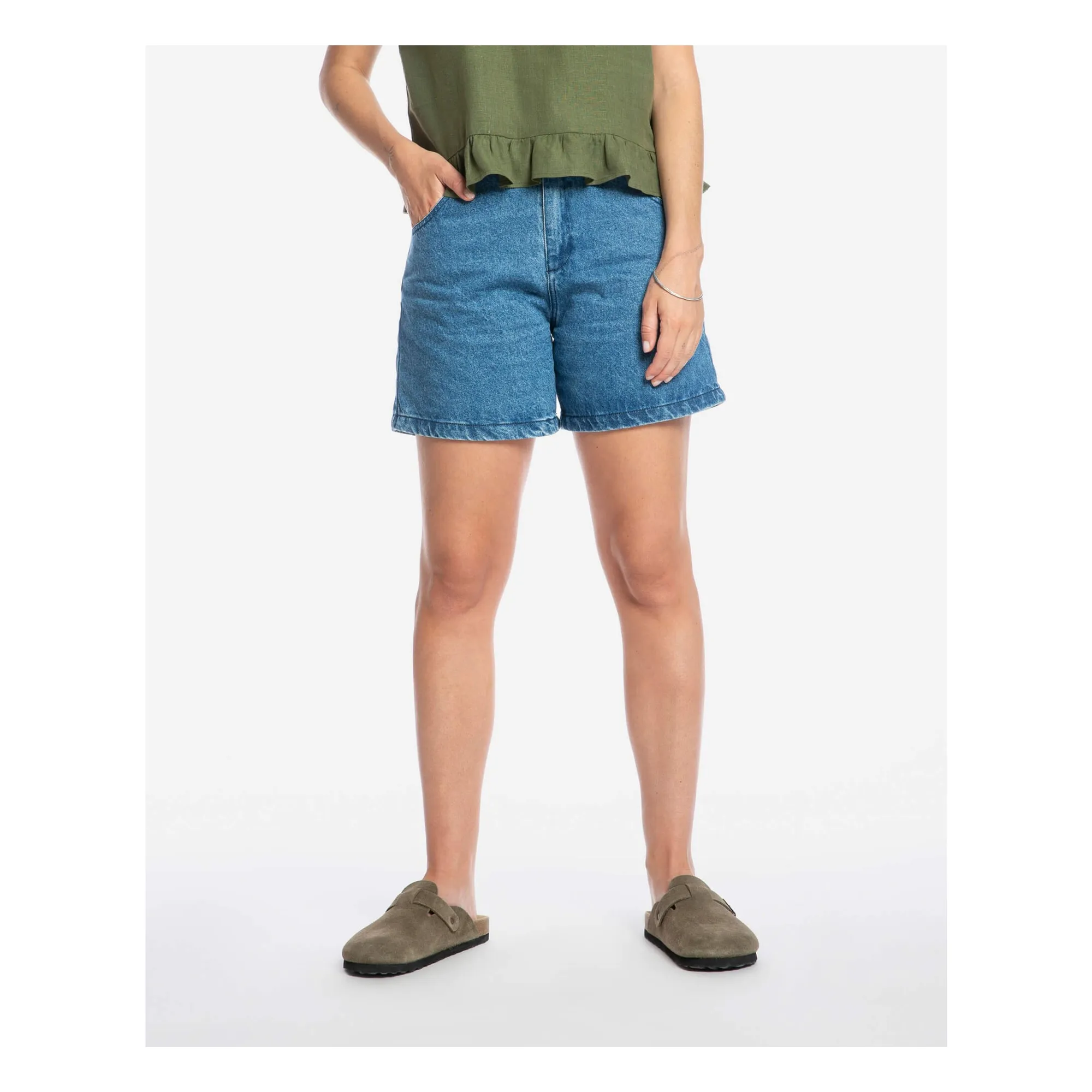 Short Denim Coton Bio | Bleu- Image produit n°1