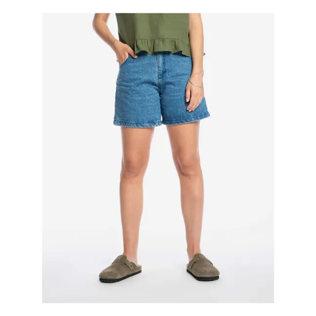 Short Denim Coton Bio | Bleu
