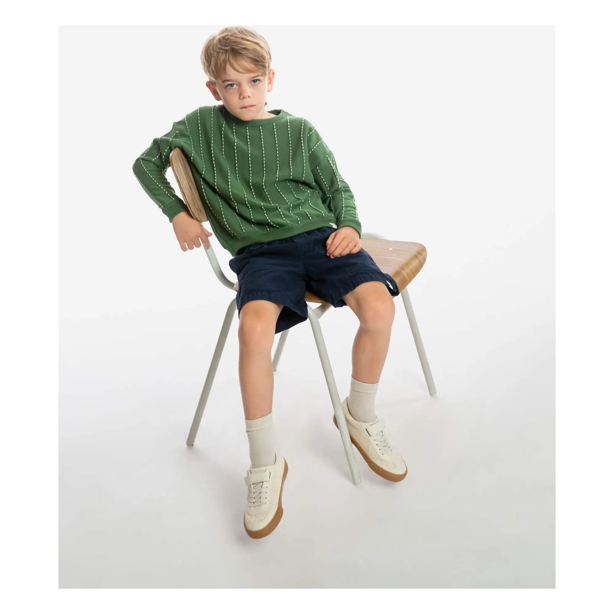 Bermuda Uni Coton Bio | Bleu marine- Image produit n°2