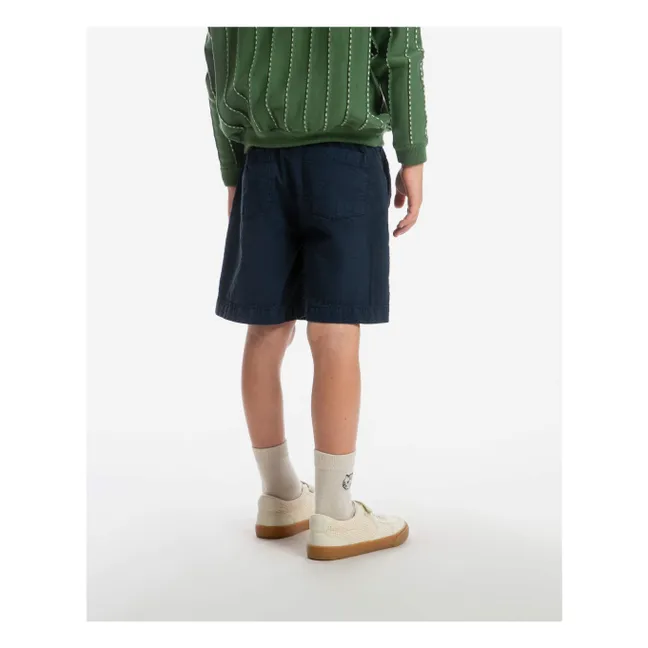 Bermudas lisas de algodón ecológico | Azul Marino