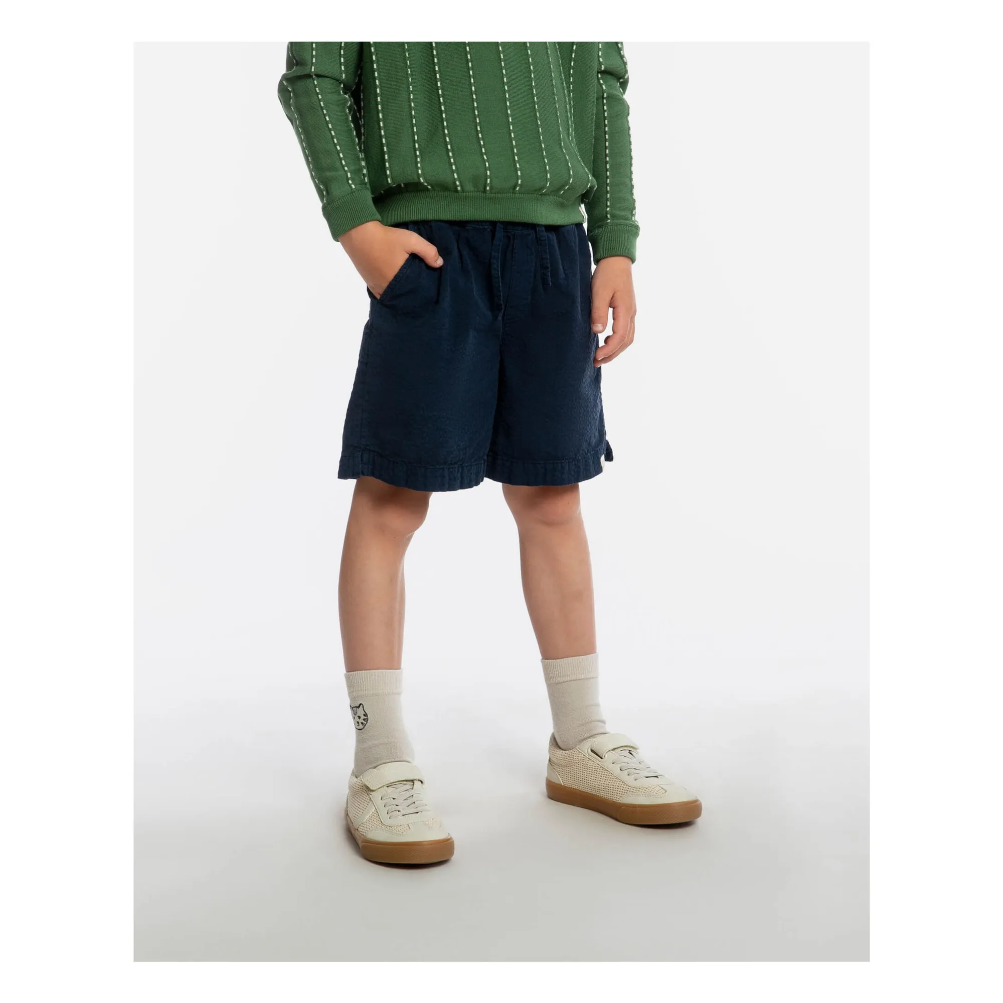 Bermuda Uni Coton Bio | Bleu marine- Image produit n°1