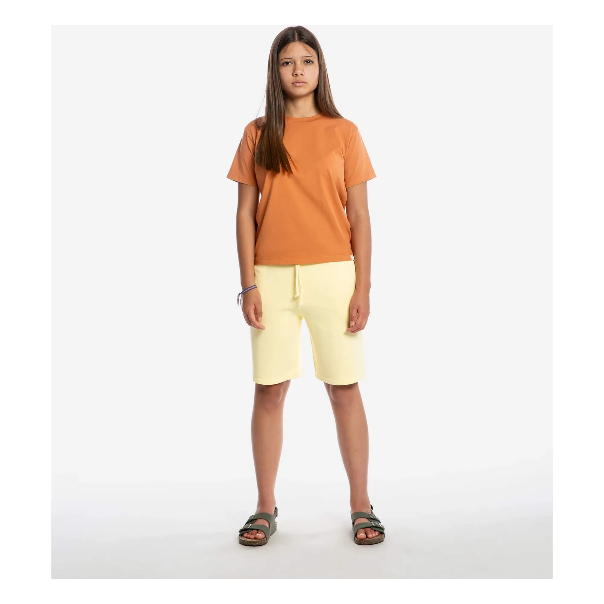 Short Uni Coton Bio | Jaune pâle- Image produit n°2