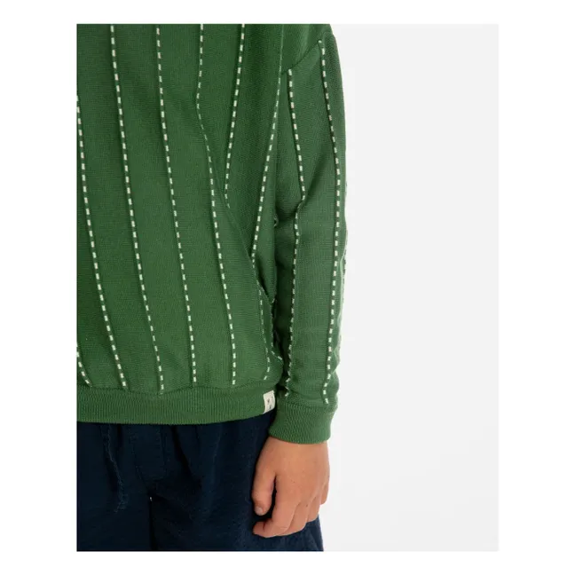 Pull Rayé Coton Bio | Vert