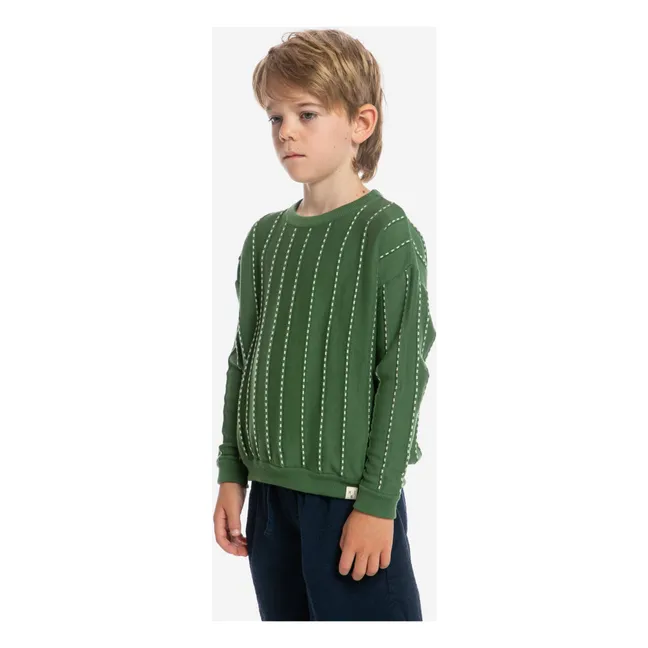 Striped Organic Cotton Sweater | Green