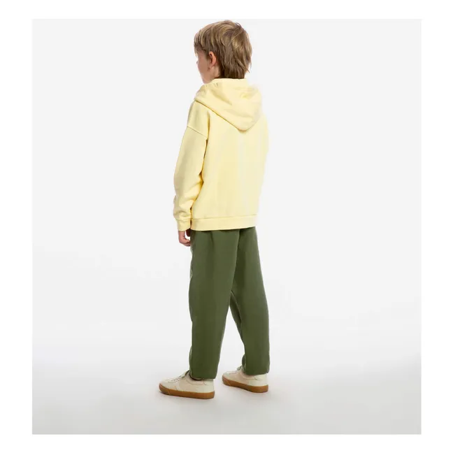Sweat Zippé Capuche Coton Bio | Jaune pâle