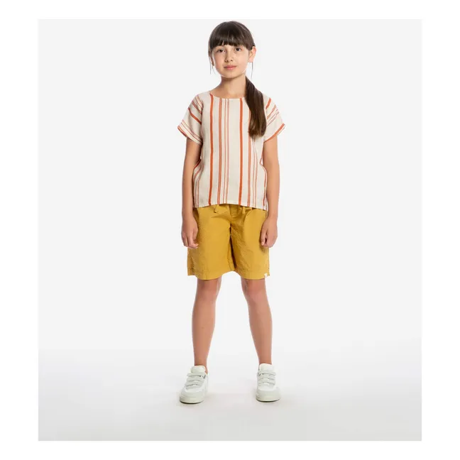 T-shirt Easy Rayé Lin | Blanc