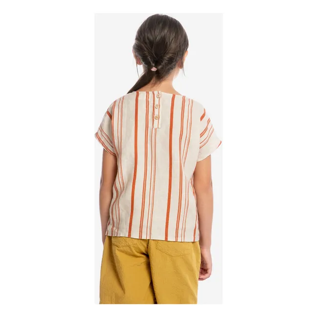 T-shirt Easy Rayé Lin | Blanc