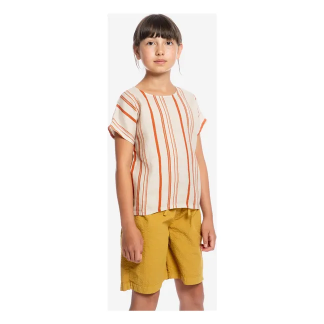 T-shirt Easy Rayé Lin | Blanc